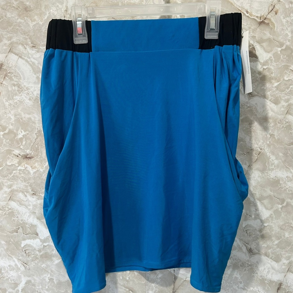 Flags Los Angeles Blue Mini Skirt Black Waistband Full Zipper Back Size xs